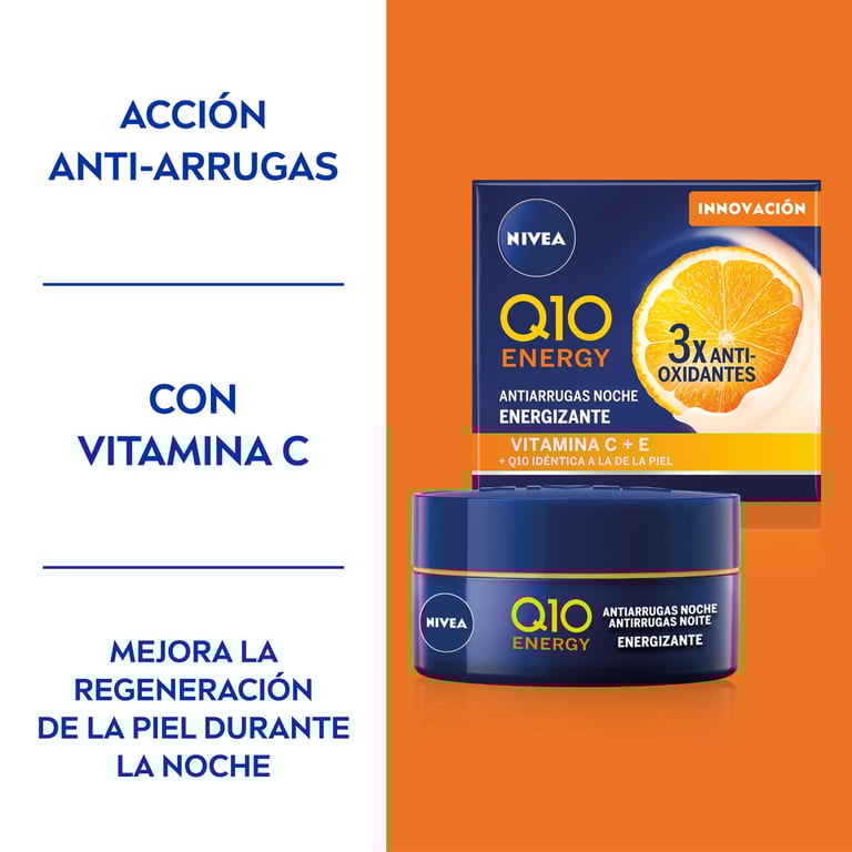 Q10+ Vitamine C Anti-Rides +Crème Énergisante 50 ml de Nivea