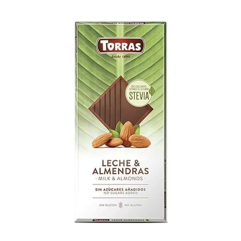 Chocolate Con Leche Con Almendras y Stevia