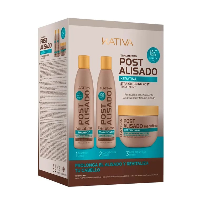Tratamiento Post Alisado Lote 3 Piezas Champú 250 ml