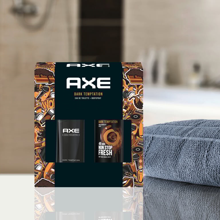 Dark Temptation EDT 75 ml + Déodorant 150 ml + Trousse de toilette Lot de Axe