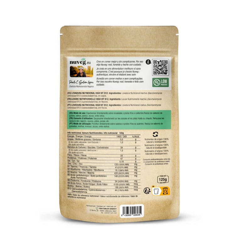 Nährhefe High Vita B12 125g von Nuveg