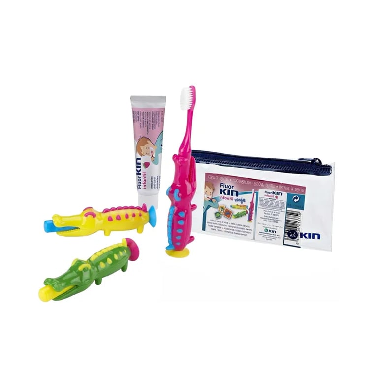 Fluor Kin Infantil Viaggio Spazzolino + Dentifricio Fragola