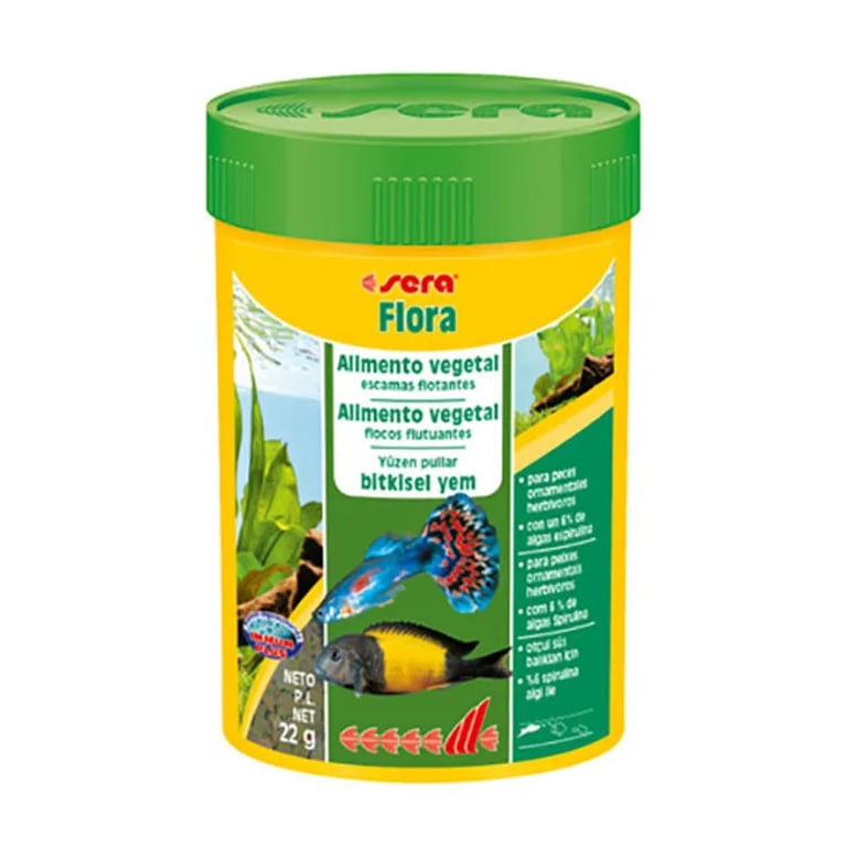 Flora Alimento Vegetal De Escamas Flotantes 60g
