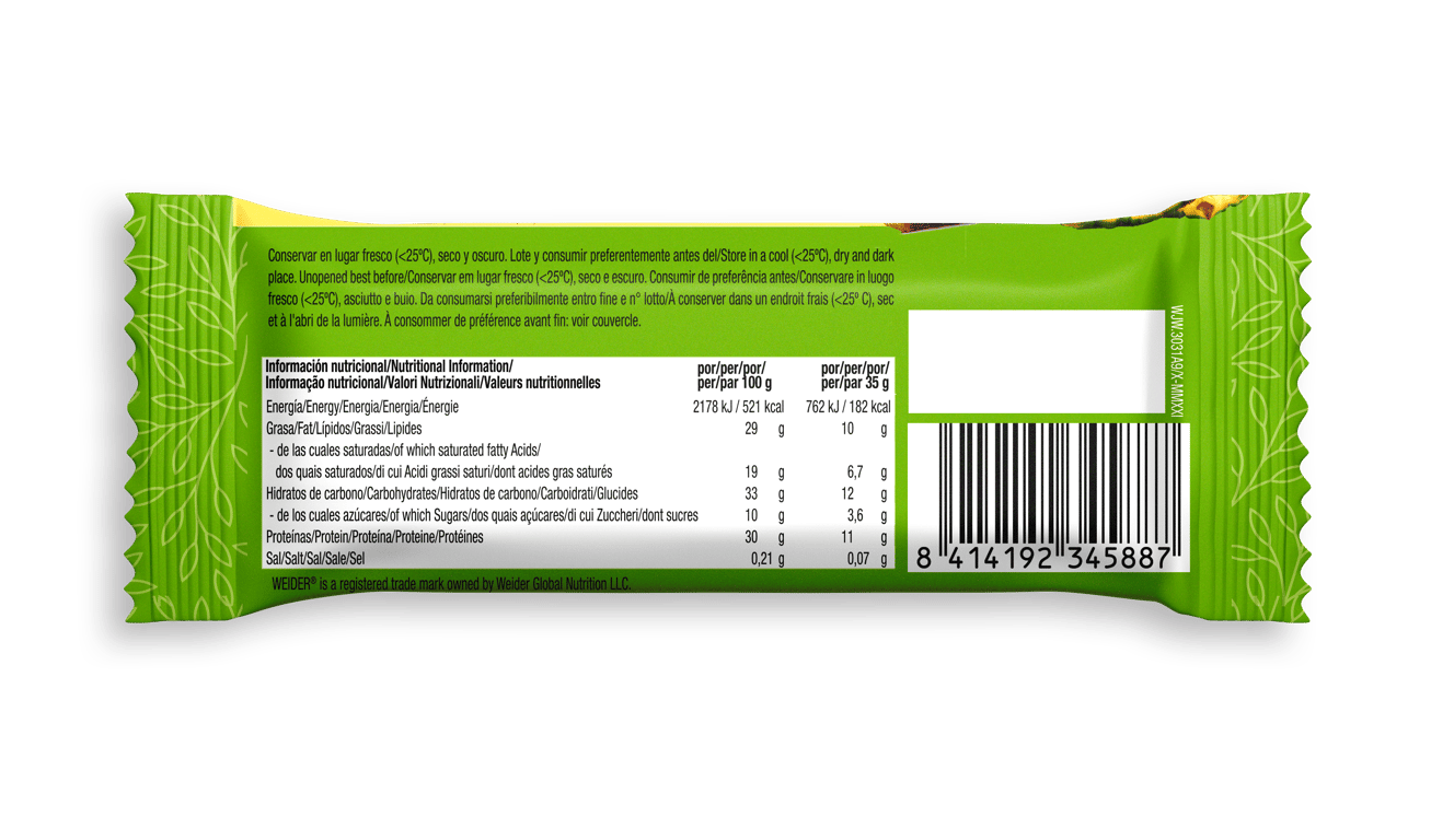 Vegan Protein Bar Wafer!  12 Unités 35g de Weider