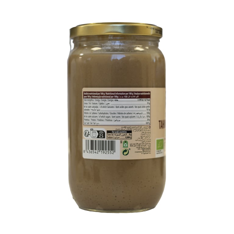 Crema De Tahini Tostado Sin Gluten Bio 800 g de NaturGreen