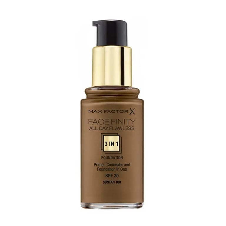 FACEFINITY ALL DAY FLAWLESS 3IN1 FOUNDATION #100 SUN TAN