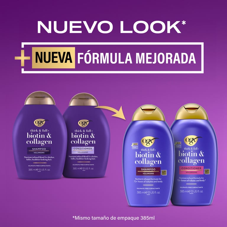 Thick Full + Biotin Collagen Shampoo 385 ml di OGX - imagen 7 de 8
