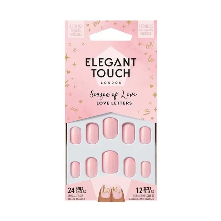 Luxe Looks Nails With Glue Squoval Limited Ed #Love Letters