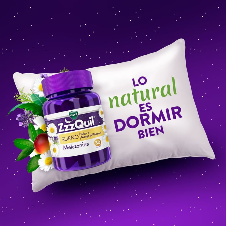 Natura Melatonina Gominolas Sabor Mango Plátano 30 Uds de Zzzquil
