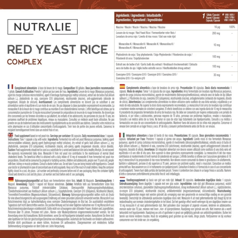 RED YEAST RICE 30 Caps da Nutralie - imagen 2 de 2