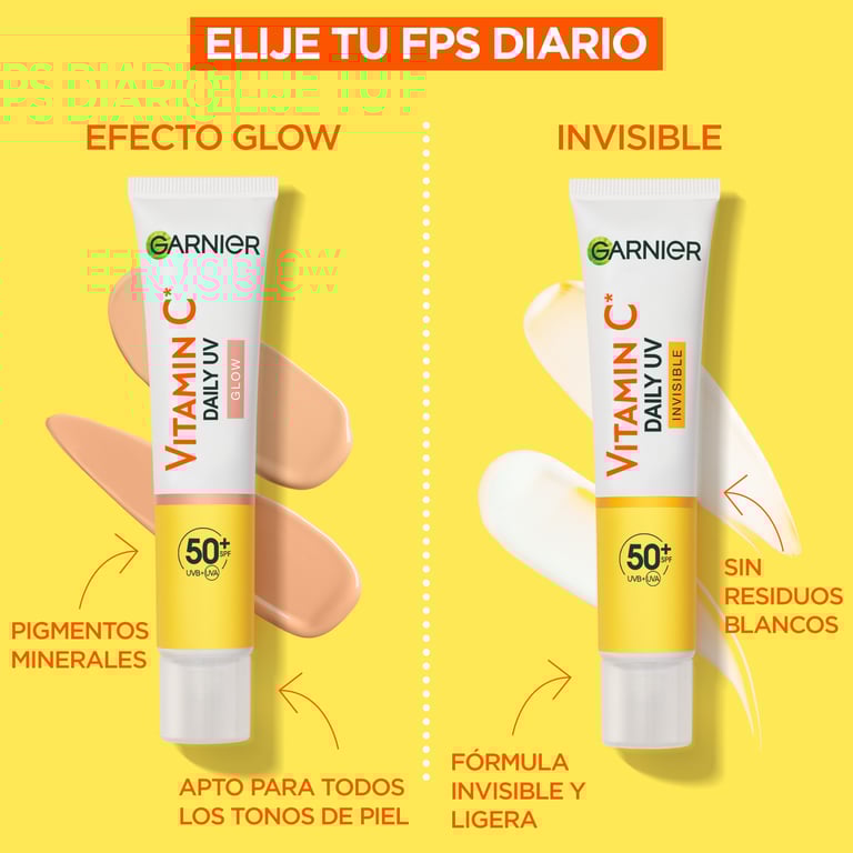 Skin Active UV Diario Antimanchas Efecto Glow Vitamina C SPF50+ 40 ml de Garnier