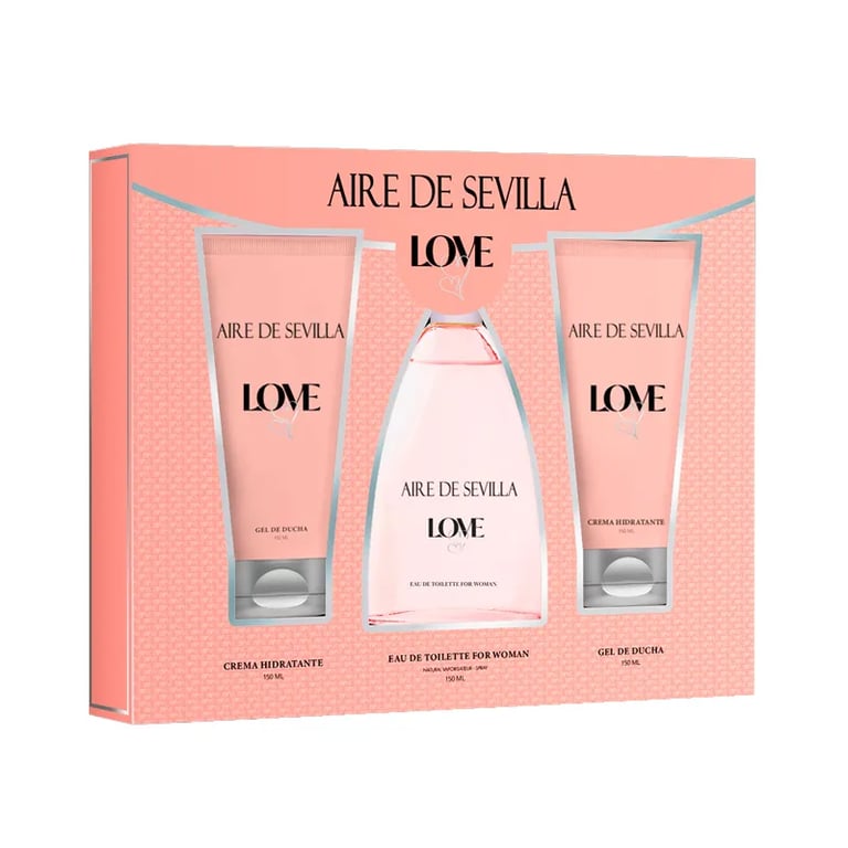 Aire De Sevilla Love EDT 150 ml + Crème 150 ml + Gel 150 ml