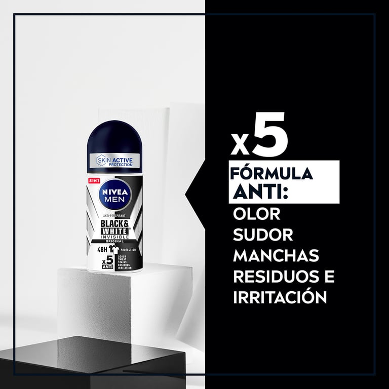 Black & White Men Invisible Antitranspirante Original Roll-On 50 ml de Nivea