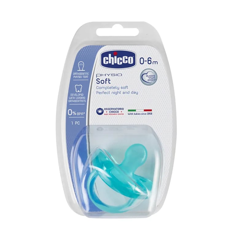 CHUPETE PHYSIO SOFT SILICONA 0-6M AZUL