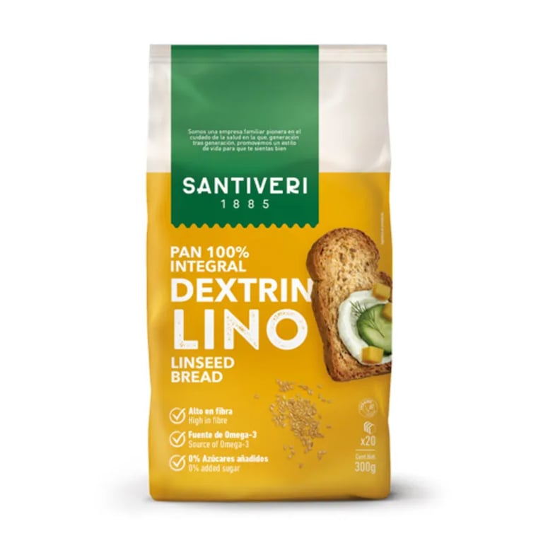 Pan Integral Tostado Dextrin Con Semillas De Lino