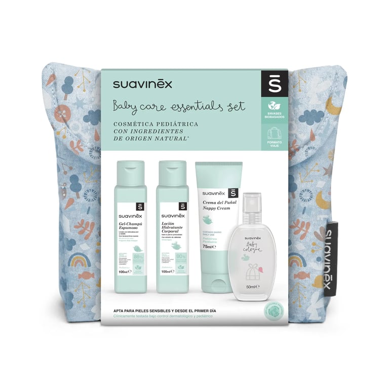 Baby-Set Blau Shampoo-Gel + Lotion + Windelcreme + Eau de Cologne.