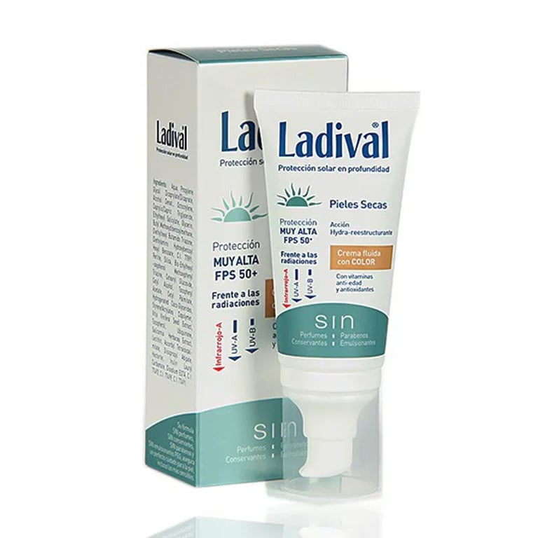CREMA FLUIDA PROTECTORA CON COLOR PIEL SECA SPF50+