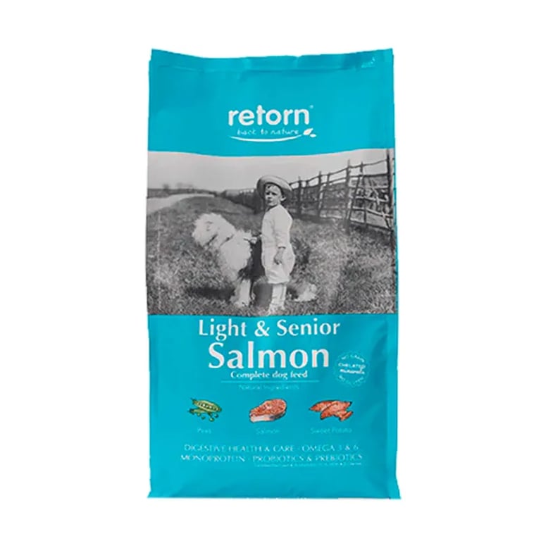 Croquettes Naturelles pour Chiens Light Senior au Saumon