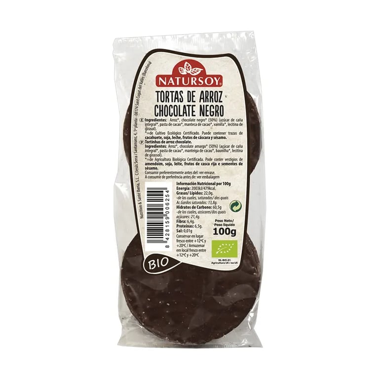 GALETTES DE RIZ AU CHOCOLAT NOIR BIO