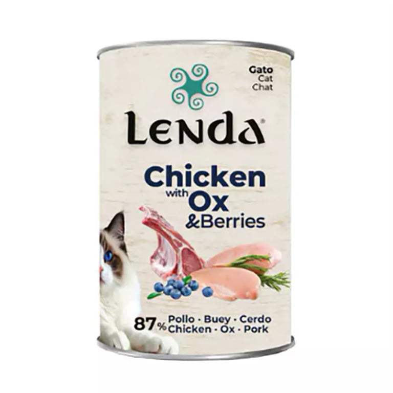 Lenda Feuchte Katzenpastete Huhn mit Rind und Heidelbeeren