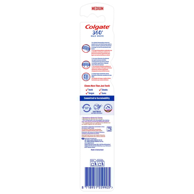 Zahnbürste Max White 360 Medium von Colgate