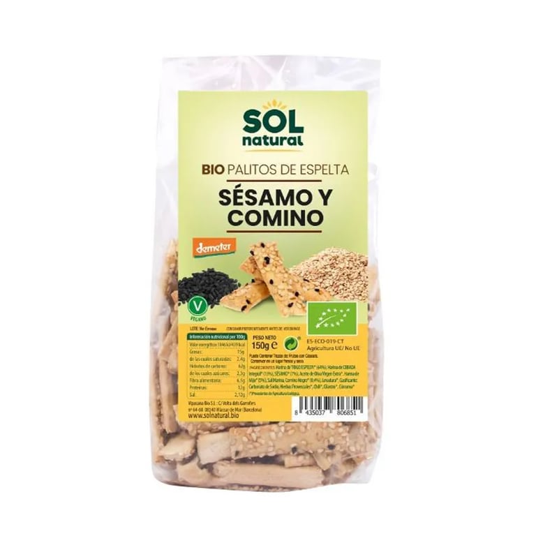 Bâtonnets Épeautre Sésame Et Cumin Eco Vegan