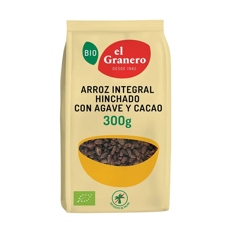 Riso Integrale Soffiato con Agave e Cacao Bio
