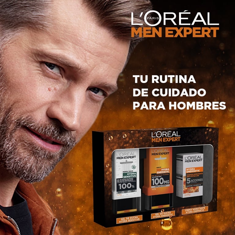 Men Expert Hydra Energetic Crema 50 ml + 2 Geles de Ducha 300 ml de L'Oreal Paris