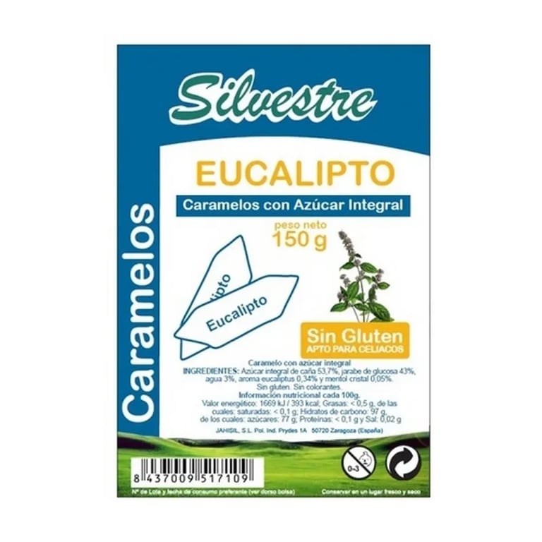 Caramelos De Eucalipto Con Azúcar Integral