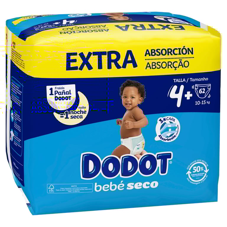 Dodot Bimbo Asciutto Extra Assorbente T-4 62 Unità di Dodot