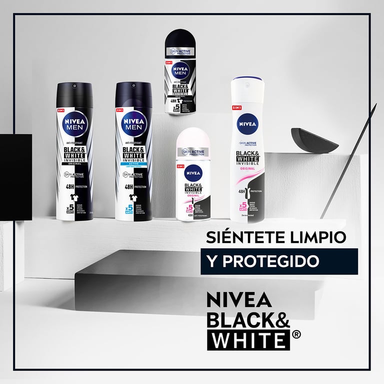 Black & White Men Invisible Antitranspirante Original Roll-On 50 ml de Nivea