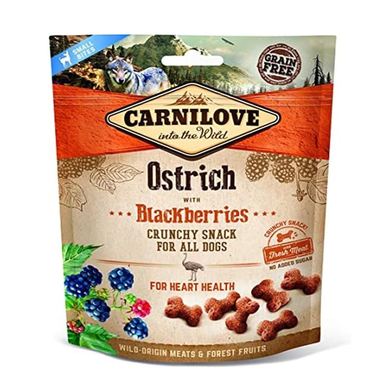 CARNILOVE CANINE CRUNCHY SNACK AVESTRUZ MORAS