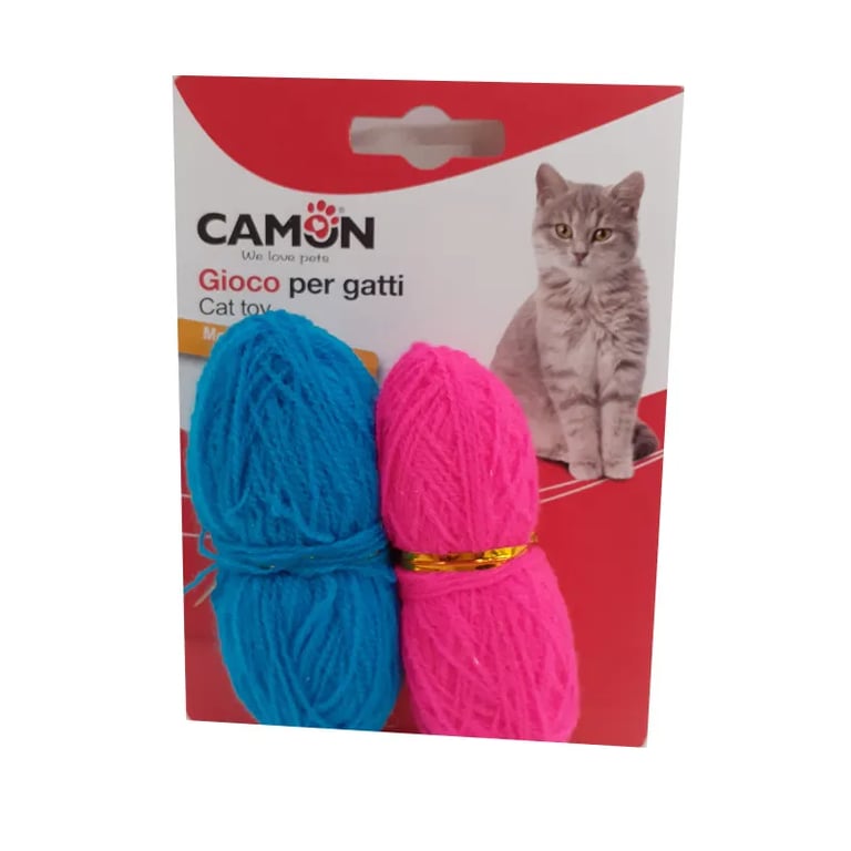 Ovilla De Lana Juguete Para Gato Rosa/Azul