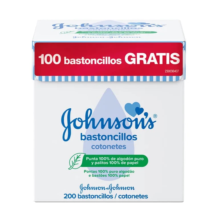 Baby Bastoncillos Punta Algodón 100% y Palitos Papel