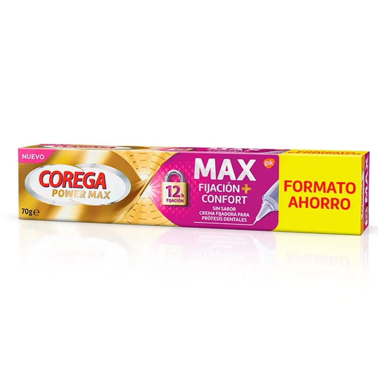 Corega Power Max Fijación + Confort Sin Sabor