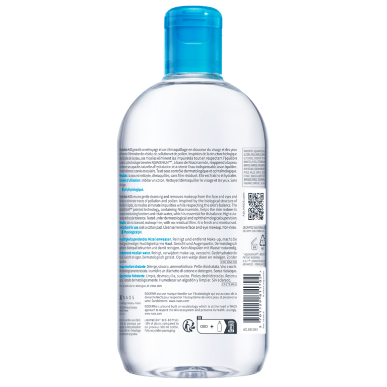 Bioderma Hydrabio H2O Solução Micelar Hidratante Desmaquilhante 500 ml da Bioderma