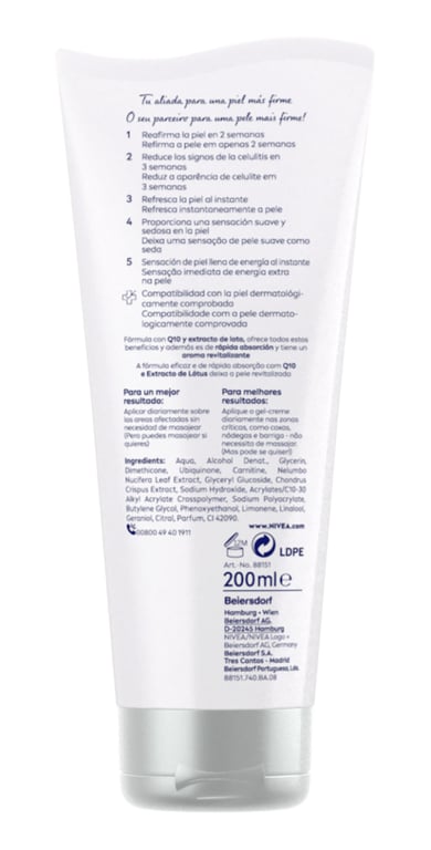 Q10+ Multi Power 5In1 Anticelulítico + Reafirmante 200 ml de Nivea