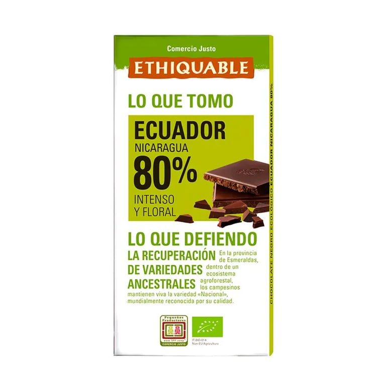 Chocolate Negro Ecuador 80% Ecológico