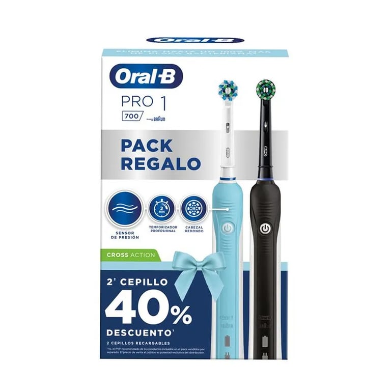 Pack Regalo Oral-B Spazzolino Elettrico PRO 1 Blu + Nero