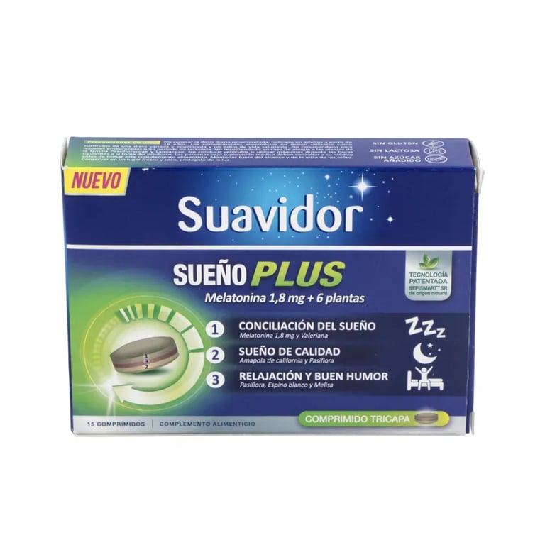 Suavidor Sueño Plus Melatonina 1.8 mg + 6 Plantas