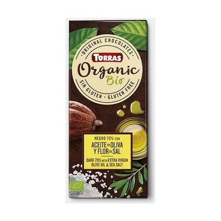Chocolate Negro 70% Cacau Óleo De Oliva e Sal Bio