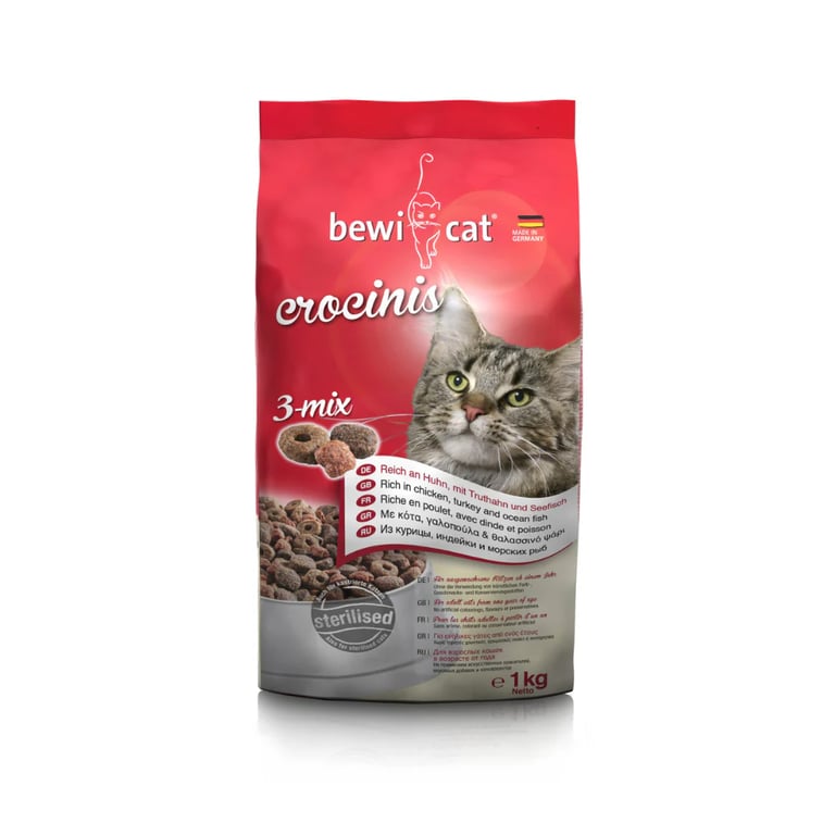 Feline Adult Crocinis 3 Mix 1 Kg de Bewi Cat - imagen 2 de 3