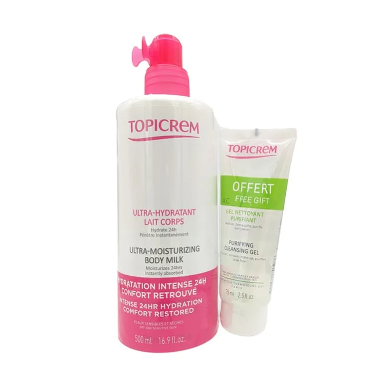 Topicrem Hidratante Lait Corpos 500 ml + Cleansing Gel 75 ml