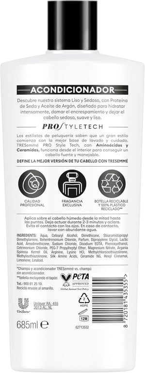 Acondicionador Liso Y Sedoso 685 ml de Tresemme