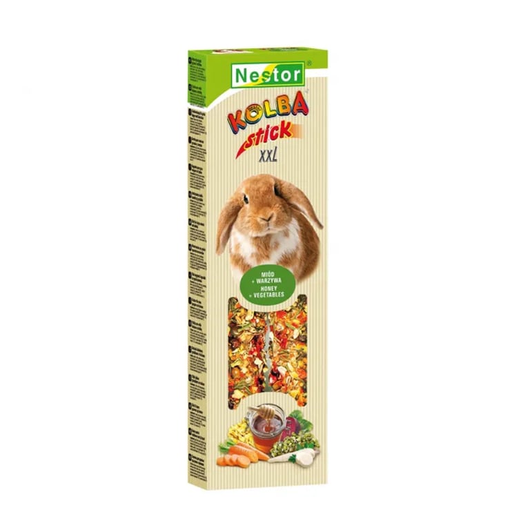 Kolba Stick XXL Miel Y Verduras Para Conejos Y Roedores Grandes