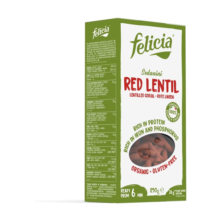 Sedanini de Lentejas Rojas Ecológicas