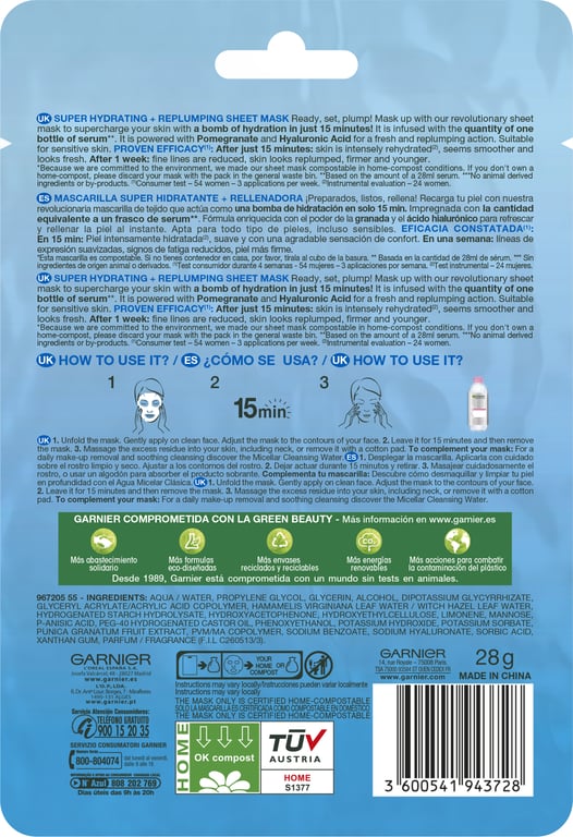 Skin Active Hydrabomb Masque Facial Revitalisant de Garnier