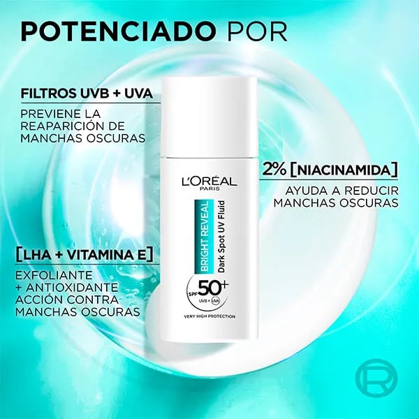 Bright Reveal Niacinamid Feuchtigkeitsfluid gegen Flecken SPF50+ 50 ml von L'Oreal Paris