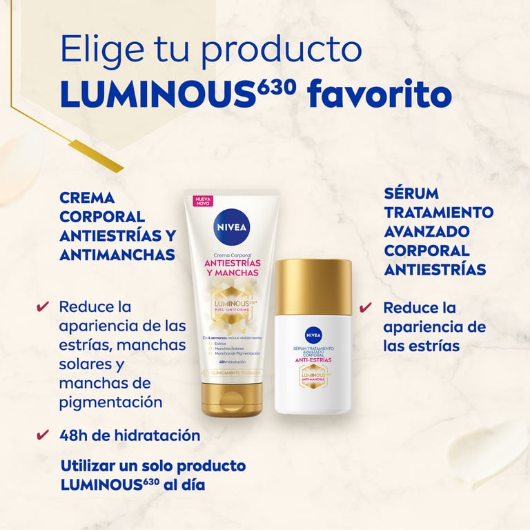 Luminous 630 Körpercreme gegen Dehnungsstreifen und Flecken 200 ml von Nivea