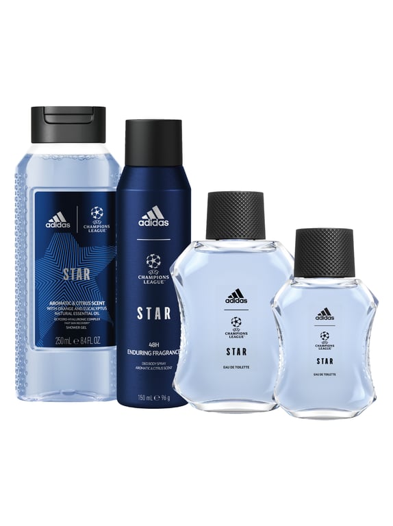 UEFA Star EDT 100 ml + Gel Per La Doccia 250 ml + Mini EDT 50 ml Lotto di Adidas